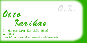 otto karikas business card