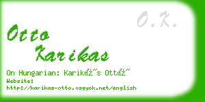 otto karikas business card